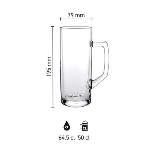 Infografik mit den technischen Abmessungen des Reno-Bierkrugs 50 cl, einschließlich der Kennzeichnung der Zapfhahngröße. Infografik mit den technischen Abmessungen des Reno-Bierkrugs 50 cl, einschließlich der Kennzeichnung der Zapfhahngröße.