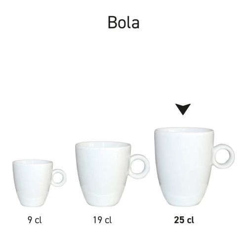 Bola Cappuccino Tasse Hoch weiß 25 cl. bedrucken