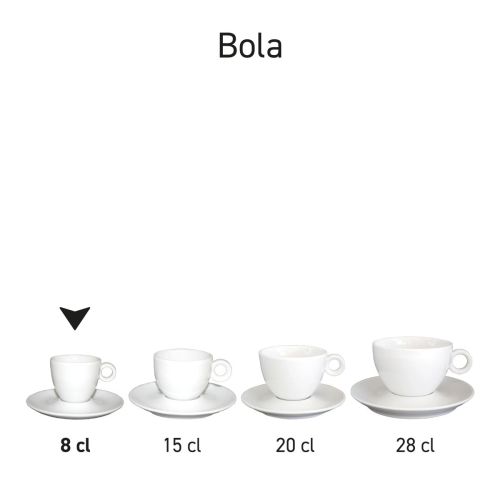 Serienübersicht der Bola Espresso-Sets Porzellan, mehrere Sets nebeneinander. Serienübersicht der Bola Espresso-Sets Porzellan, mehrere Sets nebeneinander.