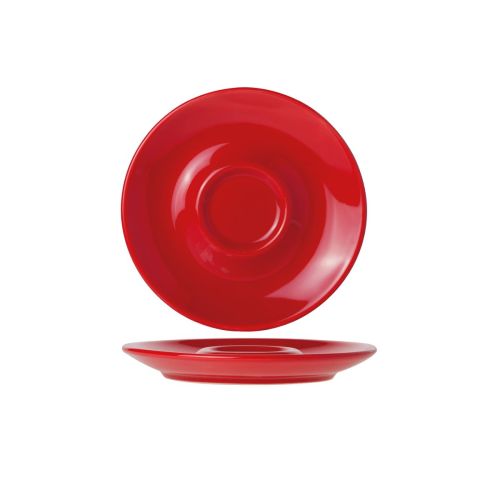 Vorderseite der Bola Espresso Tasse 12,5 cm aus rotem Porzellan mit glatter Oberfläche. Vorderseite der Bola Espresso Tasse 12,5 cm aus rotem Porzellan mit glatter Oberfläche.