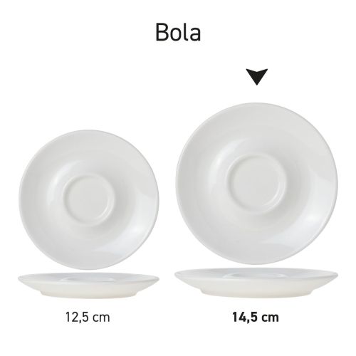 Serienübersicht der Bola Untertassen Porzellan, präsentiert als Serie Bola.