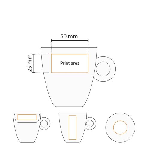 Druckfläche auf der Arbeitszeichnung der Bola Kaffeetasse hoch weiß 19 cl. Porzellan zur Personalisierung. Druckfläche auf der Arbeitszeichnung der Bola Kaffeetasse hoch weiß 19 cl. Porzellan zur Personalisierung.