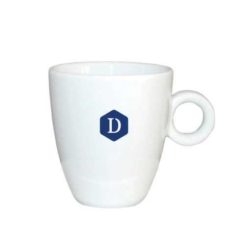 Bola Kaffeetasse hoch weiß 19 cl. mit einfarbigem DailyDrinks-Logo auf der Vorderseite des glatten Porzellans. Bola Kaffeetasse hoch weiß 19 cl. mit einfarbigem DailyDrinks-Logo auf der Vorderseite des glatten Porzellans.