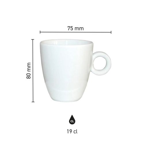 Detaillierte Produktabmessungen von Bola Kaffeetasse 19 cl. Porzellan in übersichtlicher Infografik. Detaillierte Produktabmessungen von Bola Kaffeetasse 19 cl. Porzellan in übersichtlicher Infografik.