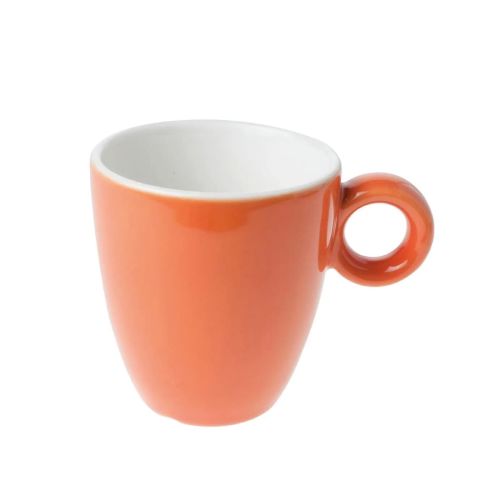 Identische Vorderansicht des orange-weißen Bola Tasse 19 cl. Identische Vorderansicht des orange-weißen Bola Tasse 19 cl.