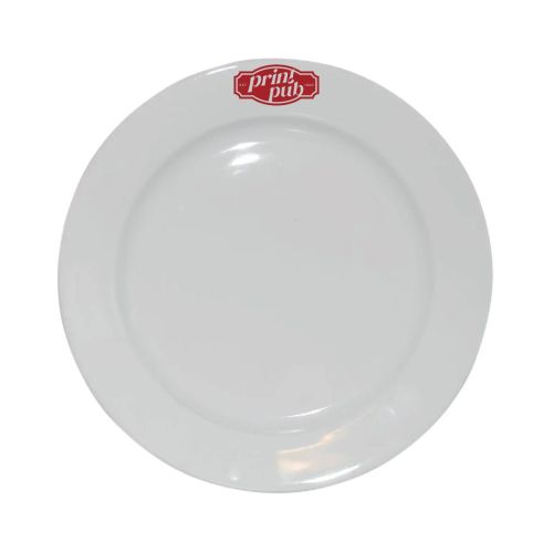Teller breitem Rand Weiß 24 cm. bedrucken