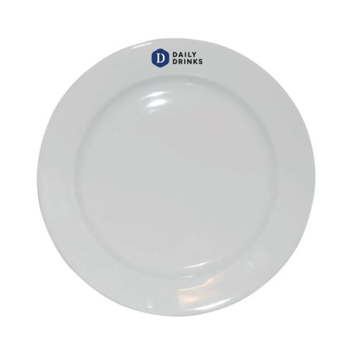 Teller breitem Rand Weiß 24 cm. bedrucken