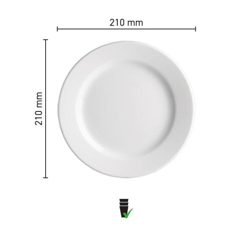 Infografik mit den Abmessungen des Porzellantellers Princip 21 cm, wie Durchmesser und Höhe. Infografik mit den Abmessungen des Porzellantellers Princip 21 cm, wie Durchmesser und Höhe.