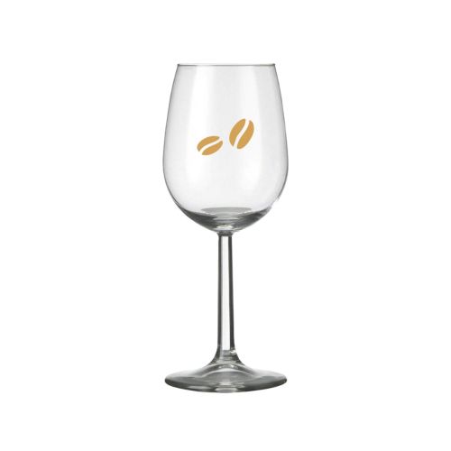 Bouquet Weinglas 23 cl. mit farbigem DailyDrinks-Logo auf der Vorderseite.