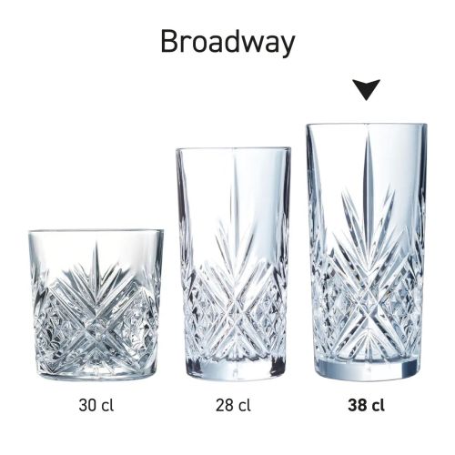 Serie von Broadway Longdrinkgläsern in ähnlicher Anordnung wie die abgebildete Serie. Serie von Broadway Longdrinkgläsern in ähnlicher Anordnung wie die abgebildete Serie.