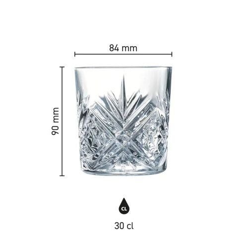 Die Infografik zeigt die genauen Abmessungen des Broadway Tumbler Glases 30 cl. in einem klaren Diagramm. Die Infografik zeigt die genauen Abmessungen des Broadway Tumbler Glases 30 cl. in einem klaren Diagramm.