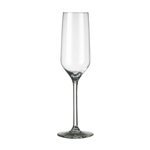 Vorderansicht der Carre Champagnerflöte 22 cl. ein schlankes Glas aus Klarglas. Vorderansicht der Carre Champagnerflöte 22 cl. ein schlankes Glas aus Klarglas.