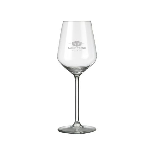 Gravur des TableTrend-Logos auf der Vorderseite des Carre Weinglas 29 cl.