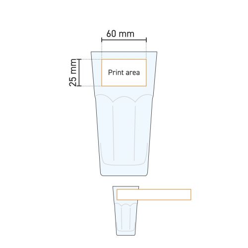 Detaillierte Arbeitszeichnung der Druckfläche Casablanca Latte Hoch 28,5 cl. für den Druck. Detaillierte Arbeitszeichnung der Druckfläche Casablanca Latte Hoch 28,5 cl. für den Druck.