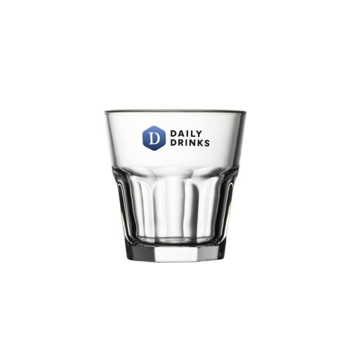 Casablanca Rocks Glas 20,8 cl. bedruckt mit mehrfarbigem DailyDrinks-Logo auf der Vorderseite. Casablanca Rocks Glas 20,8 cl. bedruckt mit mehrfarbigem DailyDrinks-Logo auf der Vorderseite.