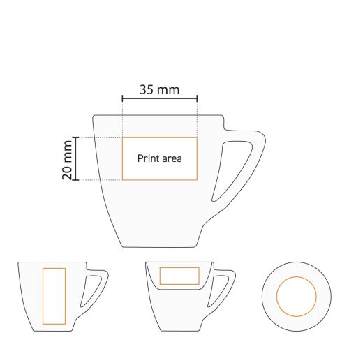 Serie Classic Espressotassen 7 cl. aus weißem Porzellan, präsentiert im einheitlichen Set. Serie Classic Espressotassen 7 cl. aus weißem Porzellan, präsentiert im einheitlichen Set.