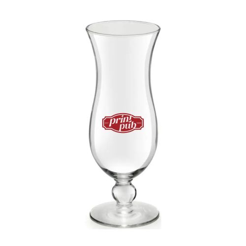 Bedrucktes Cocktailglas Blue Hawai 44 cl. mit rotem PrintPub-Logo auf der Vorderansicht. Bedrucktes Cocktailglas Blue Hawai 44 cl. mit rotem PrintPub-Logo auf der Vorderansicht.