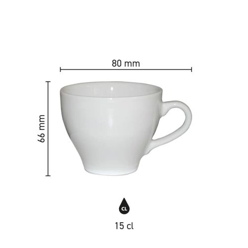 Die Infografik zeigt die technischen Abmessungen der Dom Coffee cup white 15 cl. in Millimetern. Die Infografik zeigt die technischen Abmessungen der Dom Coffee cup white 15 cl. in Millimetern.