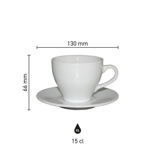 Die Infografik zeigt die technischen Abmessungen von Dom Coffee white 15 cl. SET Porzellan in Millimetern. Die Infografik zeigt die technischen Abmessungen von Dom Coffee white 15 cl. SET Porzellan in Millimetern.