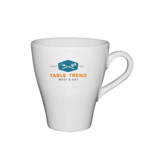 Porzellanbecher Dom Tasse Weiß 25 cl. mit mehrfarbigem TableTrend-Logo auf der Vorderseite. Porzellanbecher Dom Tasse Weiß 25 cl. mit mehrfarbigem TableTrend-Logo auf der Vorderseite.