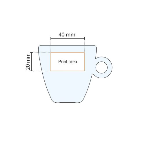 Die detaillierte Arbeitszeichnung zeigt den Druckbereich für den Druck auf dem Easy Bar Glas. Die detaillierte Arbeitszeichnung zeigt den Druckbereich für den Druck auf dem Easy Bar Glas.