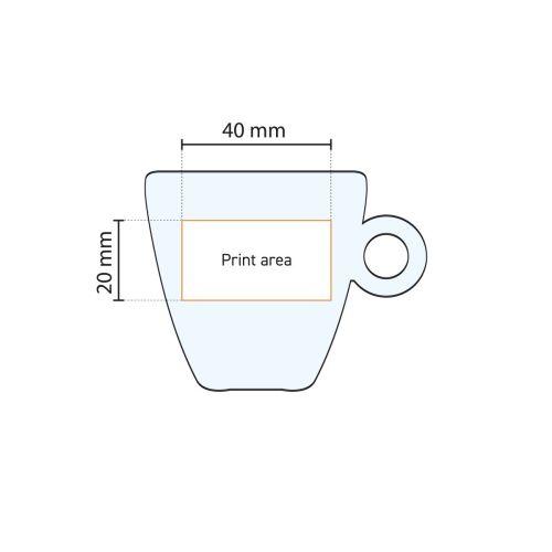 Arbeitszeichnung mit Druckfläche der Easy Bar Espressotasse 10 cl. aus Glas zum Bedrucken. Arbeitszeichnung mit Druckfläche der Easy Bar Espressotasse 10 cl. aus Glas zum Bedrucken.