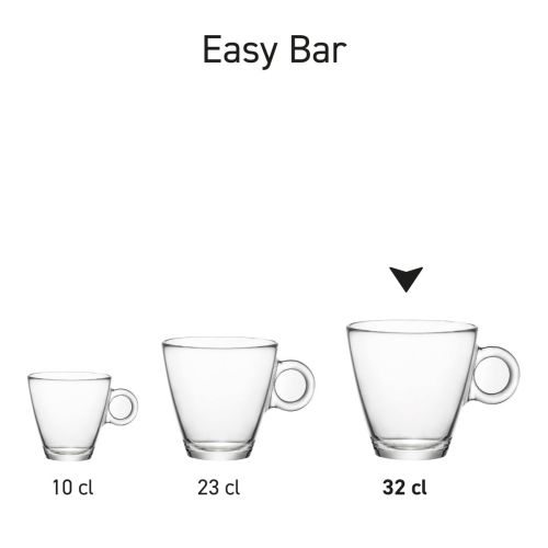 Serie von Easy Bar Teetassen, die als Serie gleicher Modelle nebeneinander präsentiert werden.