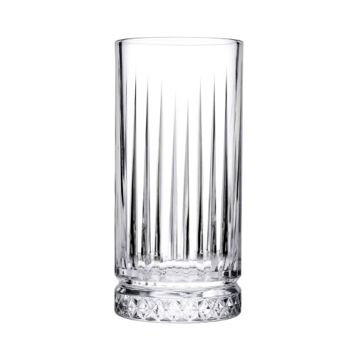 Vorderansicht des Elysia Longdrink Glases 28 cl. mit gerader Wand und klarer Oberfläche. Vorderansicht des Elysia Longdrink Glases 28 cl. mit gerader Wand und klarer Oberfläche.