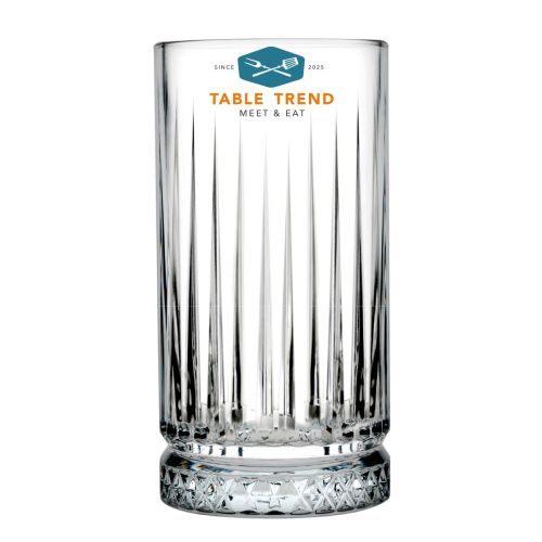 Elysia Longdrinkglas 44,5 cl. mit mehrfarbigem TableTrend Logo auf der Vorderseite. Elysia Longdrinkglas 44,5 cl. mit mehrfarbigem TableTrend Logo auf der Vorderseite.