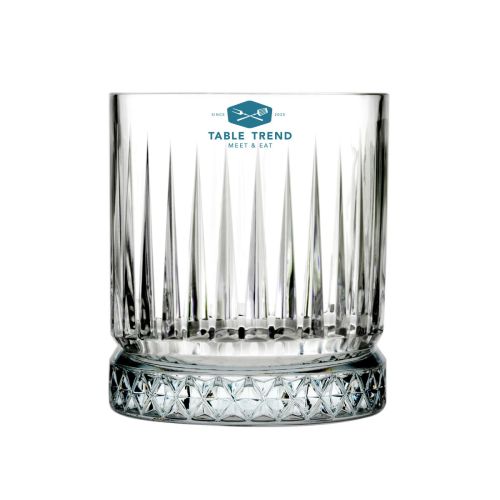 Whiskyglas 35,5 cl. mit blauem TableTrend Druck auf der Vorderseite. Whiskyglas 35,5 cl. mit blauem TableTrend Druck auf der Vorderseite.