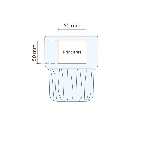 Druckfläche auf dem Empilable Tumbler 20 cl Stapelglas gemäß der technischen Arbeitszeichnung. Druckfläche auf dem Empilable Tumbler 20 cl Stapelglas gemäß der technischen Arbeitszeichnung.