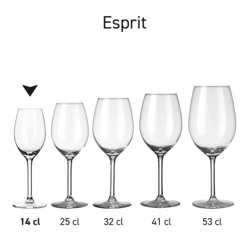 Serienansicht mit mehreren Varianten des Esprit Glases, die nebeneinander präsentiert werden. Serienansicht mit mehreren Varianten des Esprit Glases, die nebeneinander präsentiert werden.