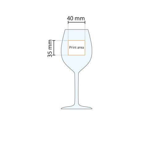 Druckfläche des Glases, die in einer technischen Arbeitszeichnung angegeben ist. Druckfläche des Glases, die in einer technischen Arbeitszeichnung angegeben ist.