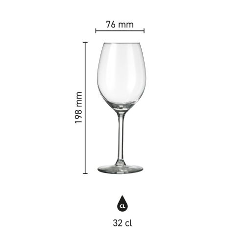Die Infografik zeigt die genauen Abmessungen des Weinglases Esprit 32 cl in Millimetern. Die Infografik zeigt die genauen Abmessungen des Weinglases Esprit 32 cl in Millimetern.