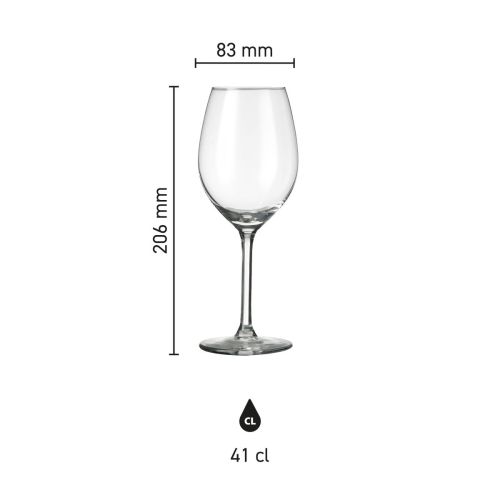 Infografik der Produktabmessungen für Esprit Weinglas 41 cl. im Glas. Infografik der Produktabmessungen für Esprit Weinglas 41 cl. im Glas.
