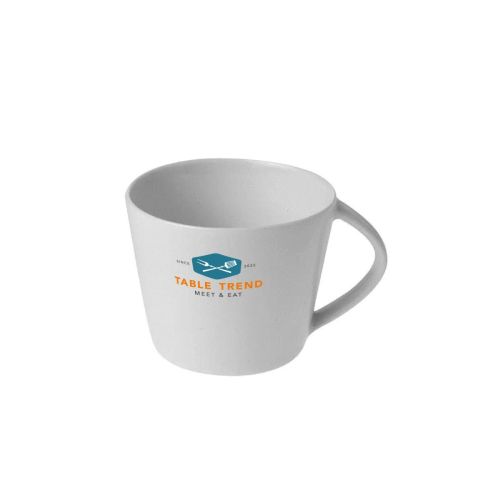 Eva Espressotasse weiß 10 cl. aus Porzellan mit mehrfarbigem TableTrend Druck auf der Vorderseite.