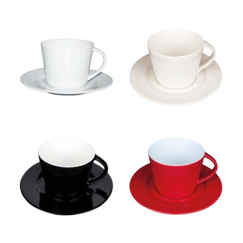 Übersicht der erhältlichen Farbvarianten des Eva Coffee SET 20 cl. Porzellan präsentiert. Übersicht der erhältlichen Farbvarianten des Eva Coffee SET 20 cl. Porzellan präsentiert.