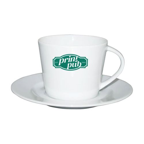 Einfarbiger PrintPub-Logoaufdruck auf der Vorderseite des Eva Coffee SET 20 cl. Porzellan. Einfarbiger PrintPub-Logoaufdruck auf der Vorderseite des Eva Coffee SET 20 cl. Porzellan.