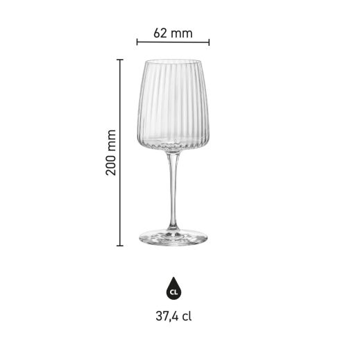 Die Infografik zeigt die Abmessungen des Exclusiva Weinglases 37,4 cl. Die Infografik zeigt die Abmessungen des Exclusiva Weinglases 37,4 cl.
