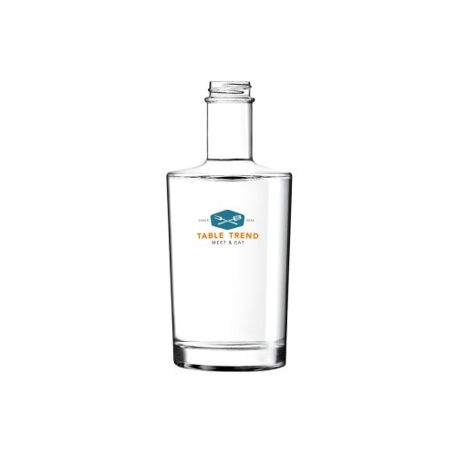 Flasche Neos 0,35 Liter mit mehrfarbigem TableTrend-Logo auf der Vorderansicht.