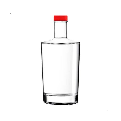 Flasche Neos 0,5 Liter mit rotem Deckel in gerader Frontansicht, transparent und einfach gestaltet. Flasche Neos 0,5 Liter mit rotem Deckel in gerader Frontansicht, transparent und einfach gestaltet.
