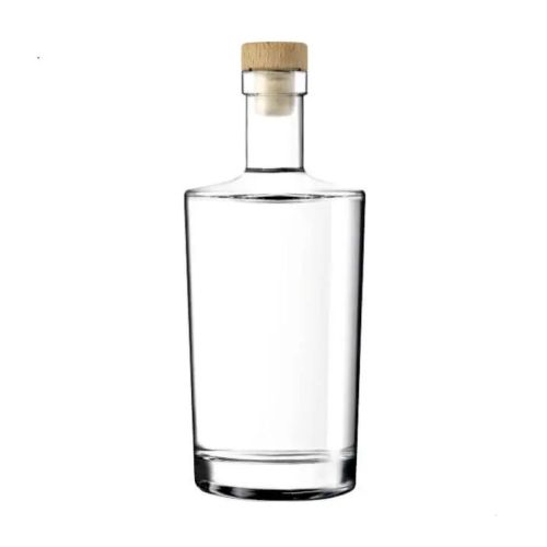 Flasche Neos 0,7 Liter Kork in gerader Vorderansicht, transparent und zylindrisch.