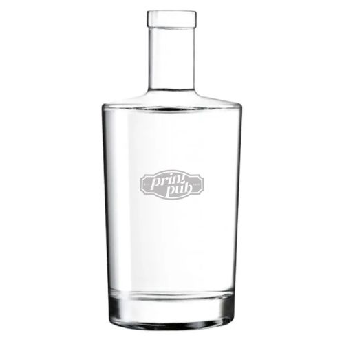 Gravur des PrintPub-Logos auf der Vorderseite der Flasche Neos 1.0 Liter Kork