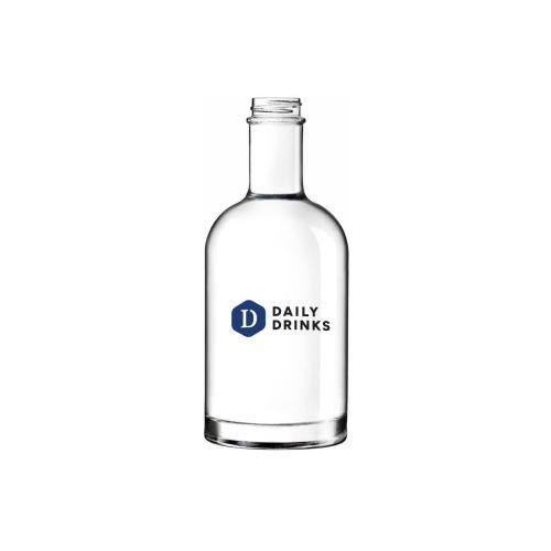 Flasche Oslo 0,35 Liter mit mehrfarbigem DailyDrinks-Logo auf der Vorderseite des Glases.