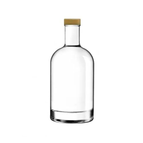 Flasche Oslo 0,5 Liter aus Klarglas mit Goldkappe in gerader Vorderansicht ohne Aufdruck.