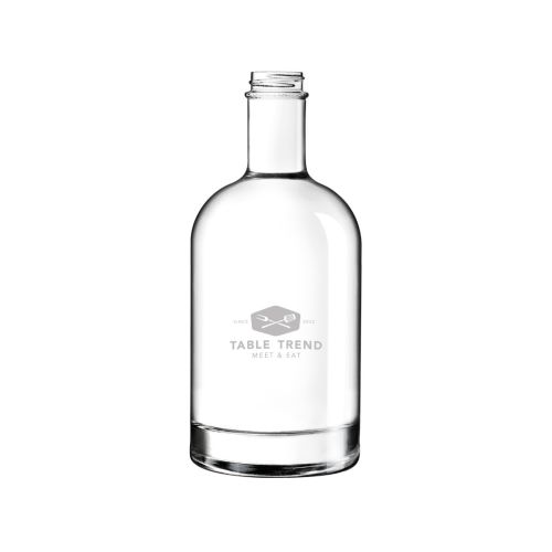 Gravur des TableTrend-Logos auf der Vorderseite der 0,5-Liter-Glasflasche Bottle Oslo.
