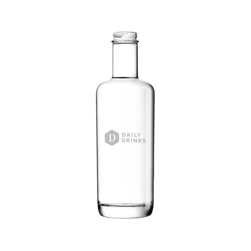 Gravur des DailyDrinks-Logos auf der Vorderseite einer Flasche Oxygen 0,5 Liter