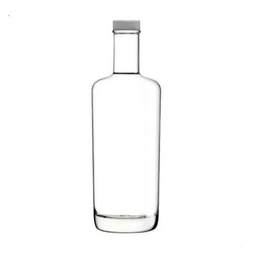 Vorderseite der Flasche Oxygen 0,7 Liter mit silberner Kappe, aufrecht mit langem, schmalem Hals.