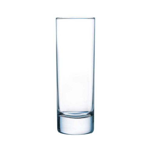Stehendes Islande Longdrinkglas 31 cl. direkt von vorne sichtbar im transparenten Glas. Stehendes Islande Longdrinkglas 31 cl. direkt von vorne sichtbar im transparenten Glas.