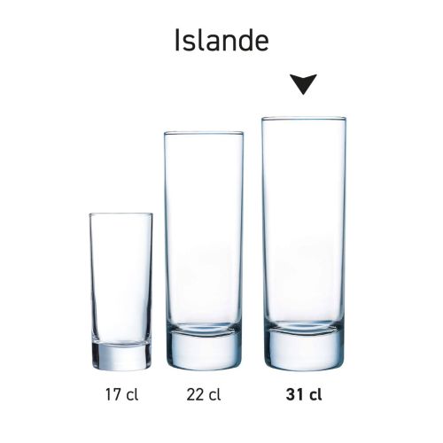 Serie von Longdrinkgläsern aus Islande, die bequem als Produktserie präsentiert wird. Serie von Longdrinkgläsern aus Islande, die bequem als Produktserie präsentiert wird.